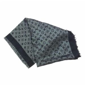 Louis Vuitton Gray Monogram Silk Scarf